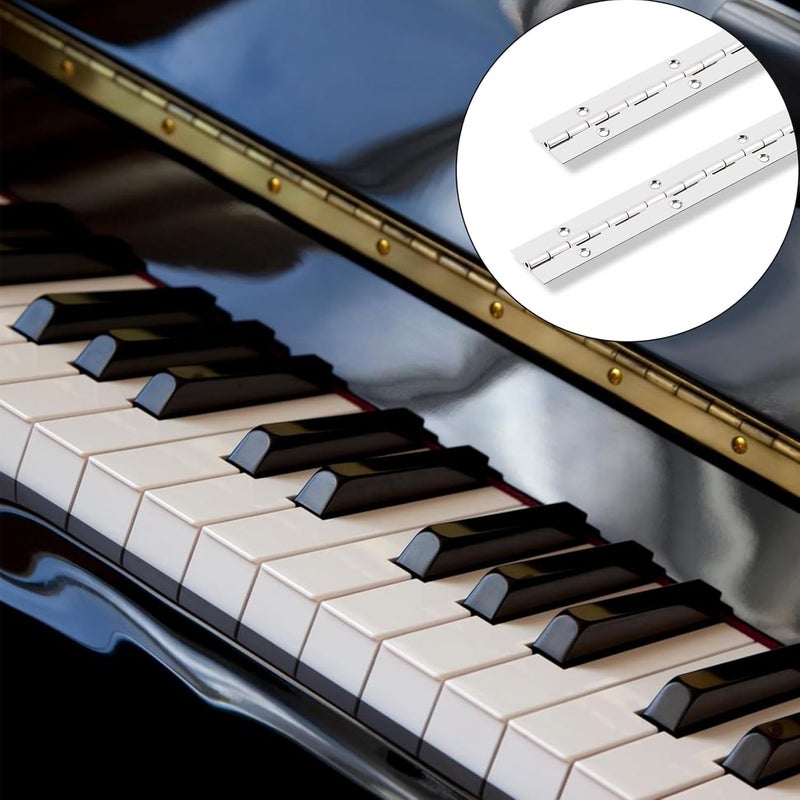 GRRONZEE 2PCS Piano Hinge 20" x 1" Stainless Steel Continuous & Piano Hinge Heavy Duty Piano Hinges, 0.04" Leaf Thickness, 0.5" Knuckle Length, Screw Included - Image 4